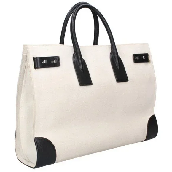 Saint Laurent Paris Thin Large Sac De Jour Canvas Tote Bag - Picture 2 of 5